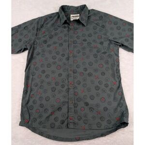 Mountain Khakis Shirt Men's L Short Sleeve Gray All Over Print Geological Survey